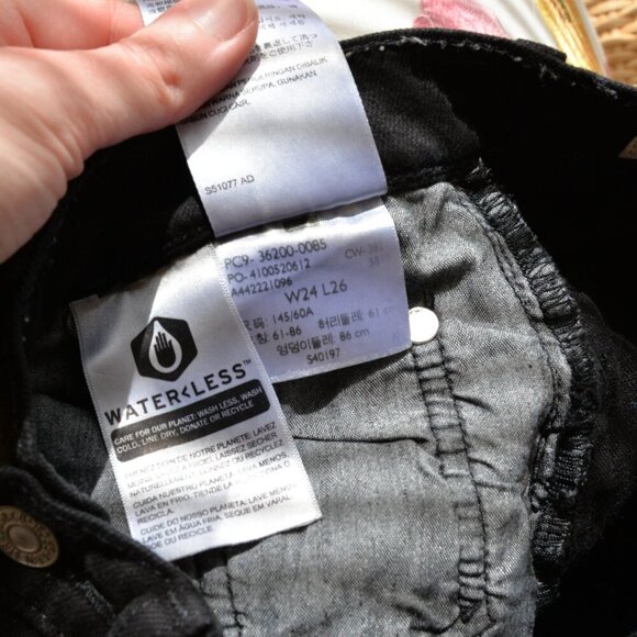 Levi's 501 Original Fit Women's Straight Leg Black Jeans Sz 24 - Picture 7 of 8